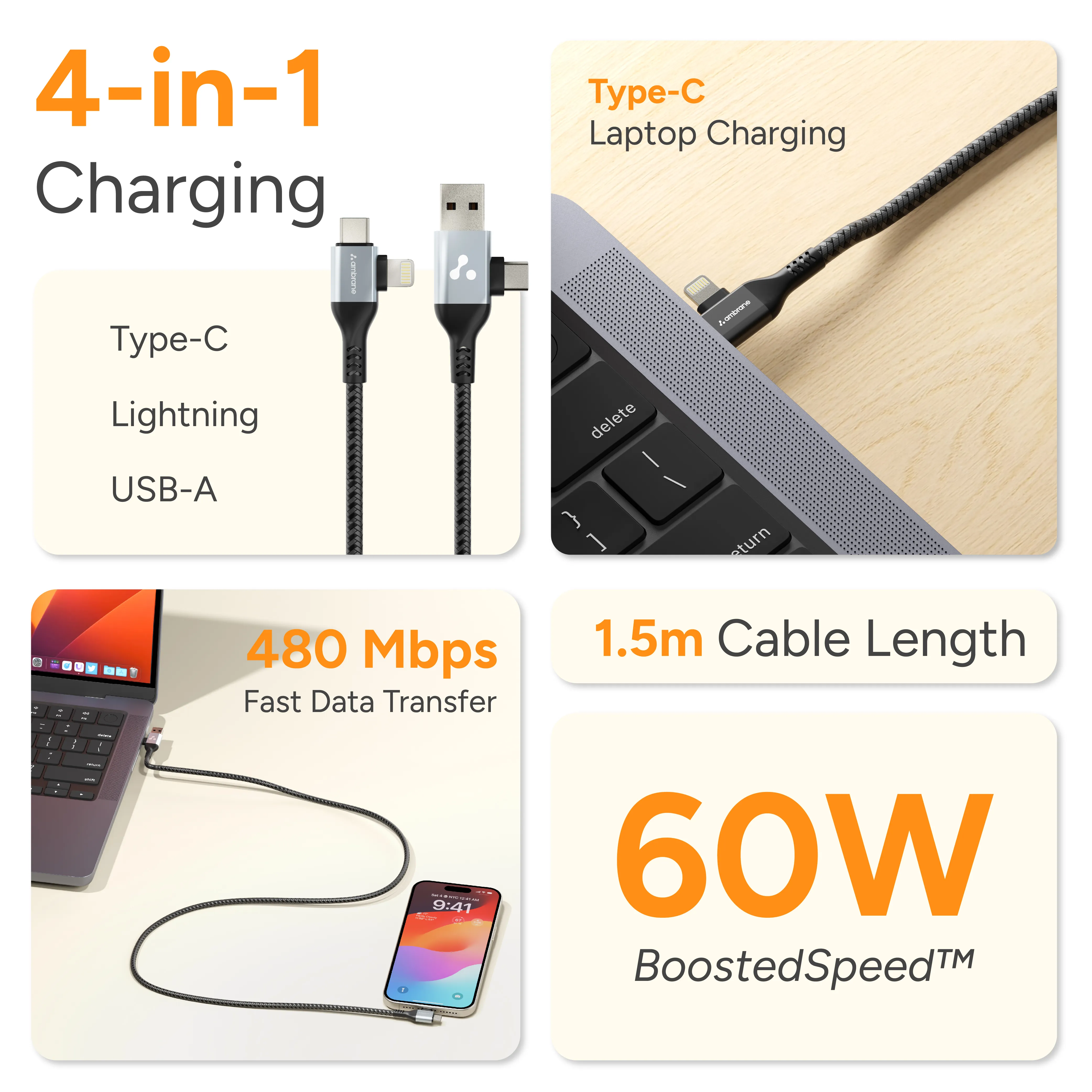 4 in 1 Fast Charging Cable - Image 3