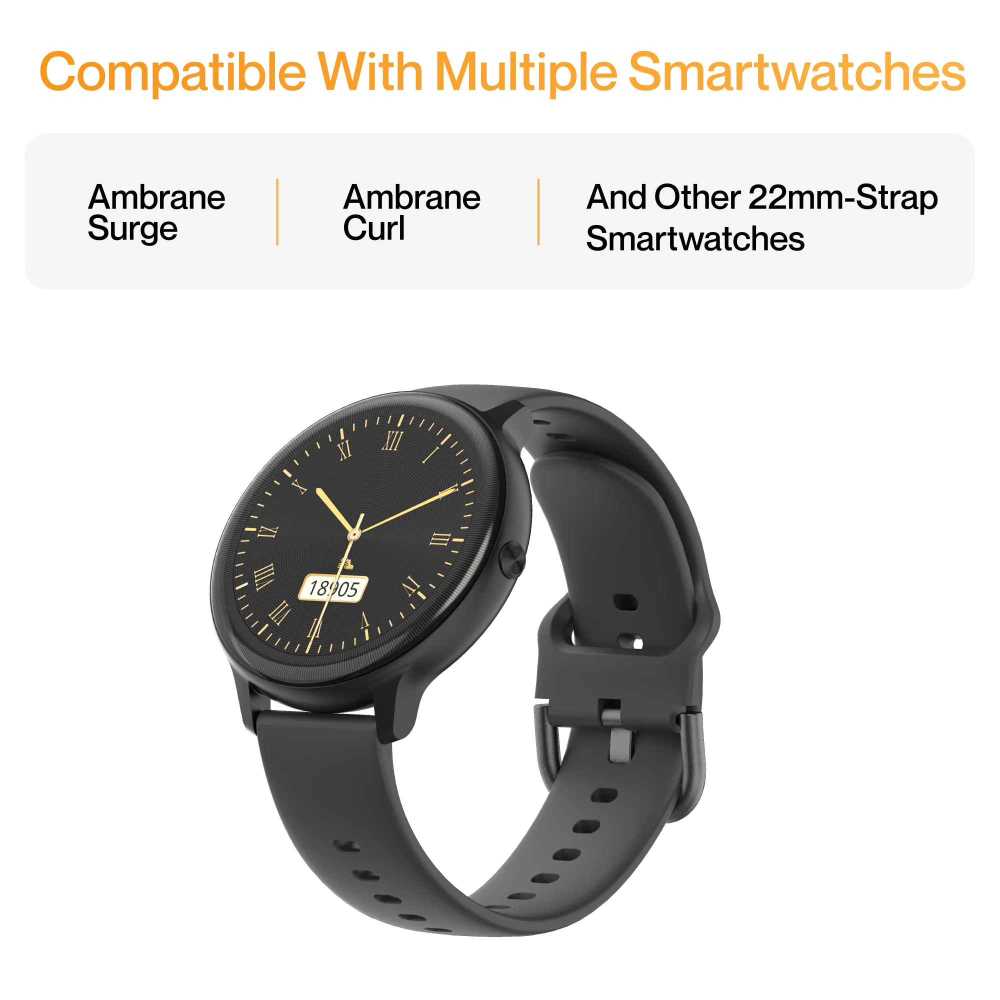 Ambrane 22mm Silicone Strap (Curve) - Image 3