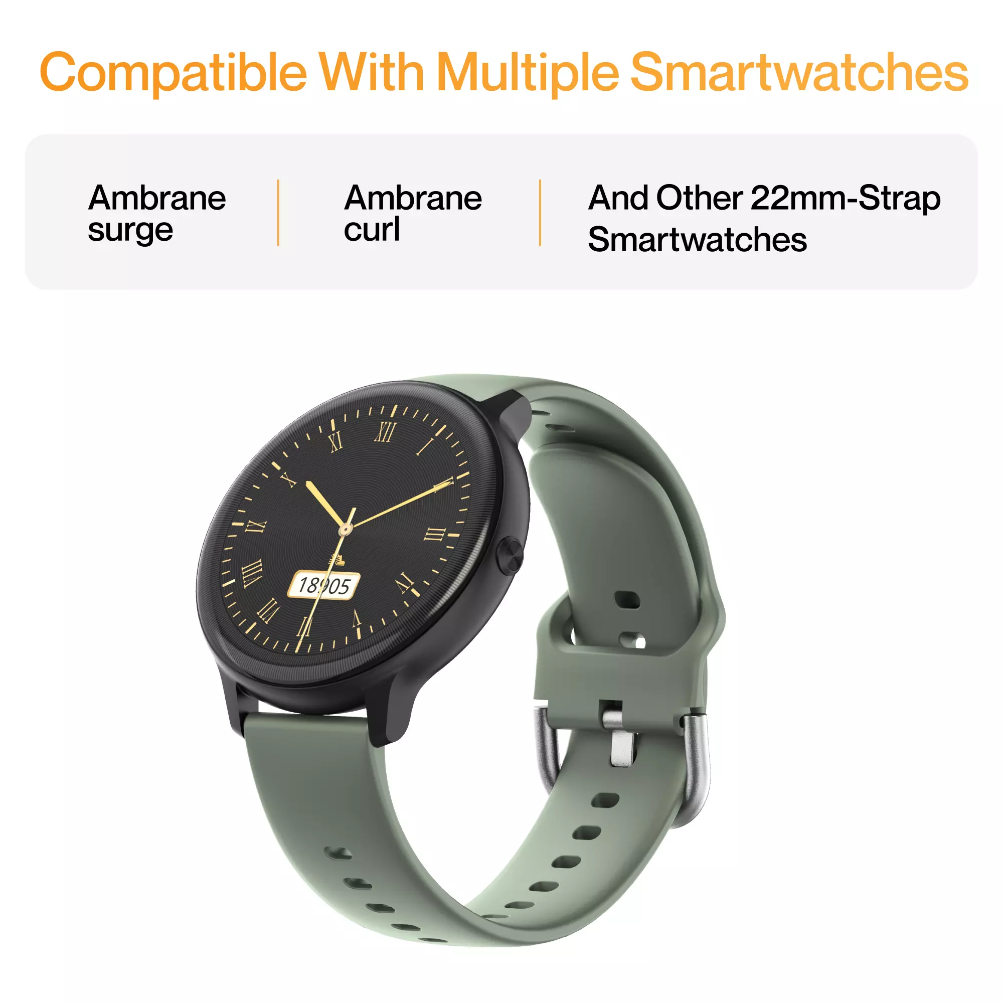 Ambrane 22mm Silicone Strap (Curve) - Image 8