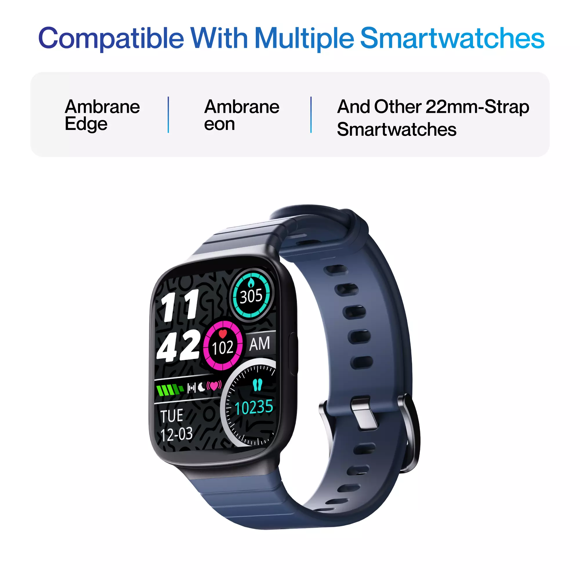 Ambrane 22mm Silicone Strap (Rugged) - Image 8